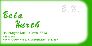 bela wurth business card